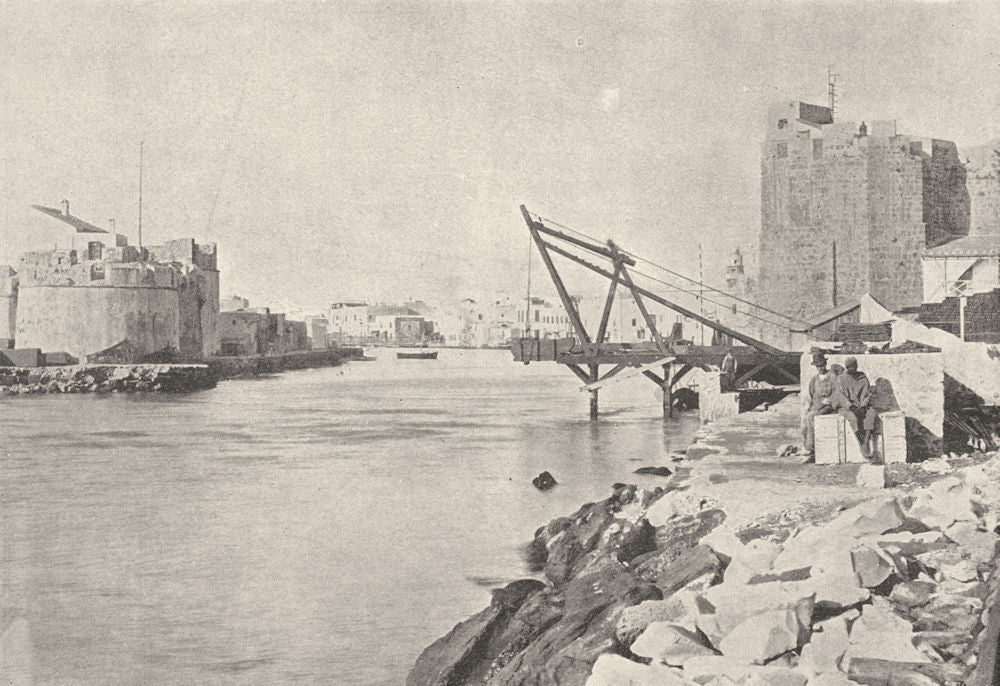 TUNISIA. Bizerte. Entrée du Canal 1895 old antique vintage print picture